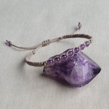 Load image into Gallery viewer, Amethyst Macrame Gemstone Bracelet