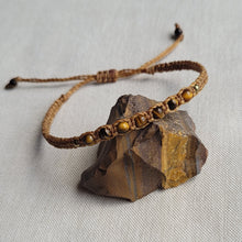 Load image into Gallery viewer, Tigereye Macrame Gemstone Bracelet
