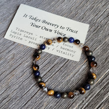 Load image into Gallery viewer, It Takes Bravery to Trust Your Own Voice Elastic Gemstone Bracelet