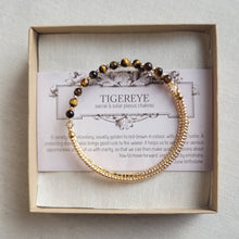 Load image into Gallery viewer, Tigereye Gemstone Bangle Bracelet