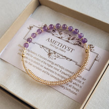 Load image into Gallery viewer, Amethyst Gemstone Bangle Bracelet