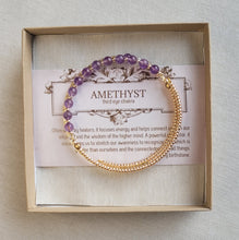 Load image into Gallery viewer, Amethyst Gemstone Bangle Bracelet