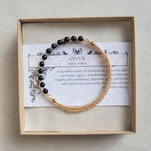 Load image into Gallery viewer, Black Onyx Gemstone Bangle Bracelet