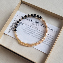 Load image into Gallery viewer, Black Onyx Gemstone Bangle Bracelet