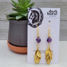 Load image into Gallery viewer, Laurel Earrings (brass & gold-plated stainless steel)