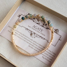 Load image into Gallery viewer, Agate Gemstone Bangle Bracelet