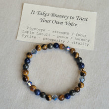 Load image into Gallery viewer, It Takes Bravery to Trust Your Own Voice Elastic Gemstone Bracelet