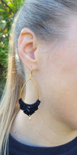 Load image into Gallery viewer, Macrame gemstone earrings