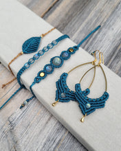 Load image into Gallery viewer, Macrame gemstone earrings