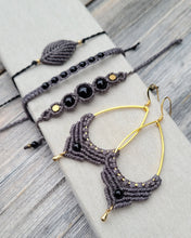 Load image into Gallery viewer, Macrame gemstone earrings