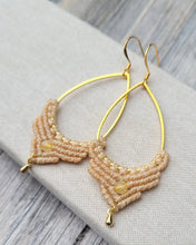 Load image into Gallery viewer, Citrine Macrame Gemstone Earrings