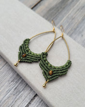 Load image into Gallery viewer, Macrame gemstone earrings
