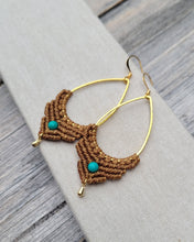 Load image into Gallery viewer, Macrame gemstone earrings