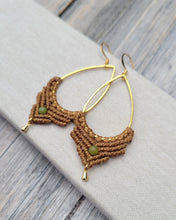 Load image into Gallery viewer, Macrame gemstone earrings