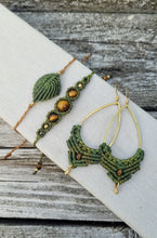 Load image into Gallery viewer, Tigereye Macrame Earrings