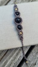Load image into Gallery viewer, Black Onyx Goddess Macrame Bracelet