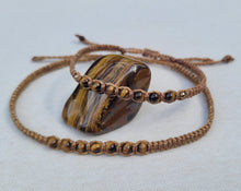 Load image into Gallery viewer, Tigereye Macrame Gemstone Anklet