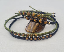 Load image into Gallery viewer, Tigereye Macrame Gemstone Anklet