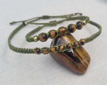 Load image into Gallery viewer, Tigereye Macrame Gemstone Anklet