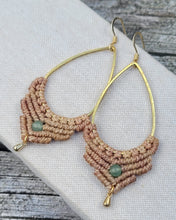Load image into Gallery viewer, Aventurine Macrame Earrings