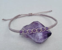 Load image into Gallery viewer, Amethyst Macrame Gemstone Anklet