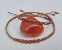 Load image into Gallery viewer, Carnelian Macrame Gemstone Anklet