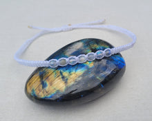 Load image into Gallery viewer, Labradorite Macrame Gemstone Anklet