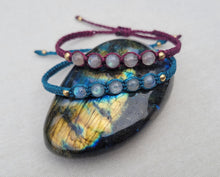 Load image into Gallery viewer, Labradorite Macrame Gemstone Bracelet