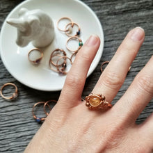 Load image into Gallery viewer, Copper Gemstone Orbit Ring