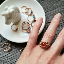 Load image into Gallery viewer, Copper Gemstone Orbit Ring