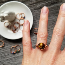 Load image into Gallery viewer, Copper Gemstone Ring (8mm)