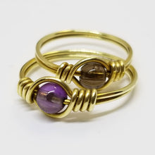 Load image into Gallery viewer, Brass Gemstone Ring (4mm)