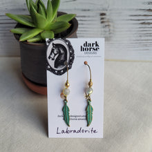Load image into Gallery viewer, Feather Earrings Style 2 (brass)
