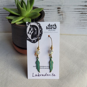 Feather Earrings Style 2 (brass)