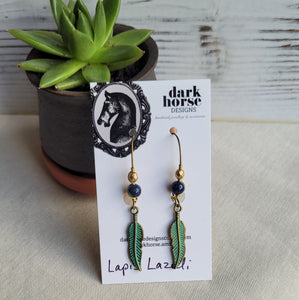 Feather Earrings Style 1 (brass)