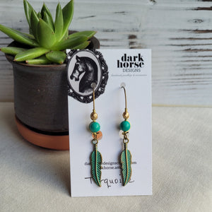 Feather Earrings Style 1 (brass)