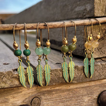 Load image into Gallery viewer, Feather Earrings Style 2 (brass)

