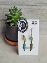 Load image into Gallery viewer, Feather Earrings Style 2 (brass)
