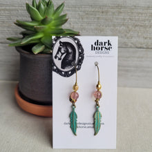 Load image into Gallery viewer, Feather Earrings Style 2 (brass)
