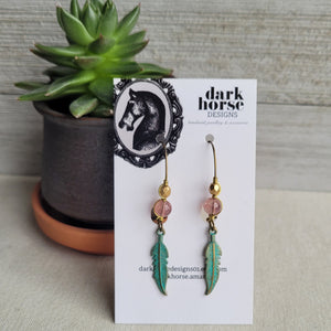 Feather Earrings Style 2 (brass)