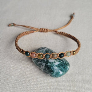 Agate Macrame Gemstone Bracelet