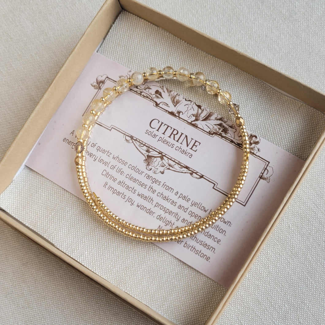 Citrine Gemstone Bangle Bracelet