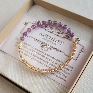Amethyst Gemstone Bangle Bracelet