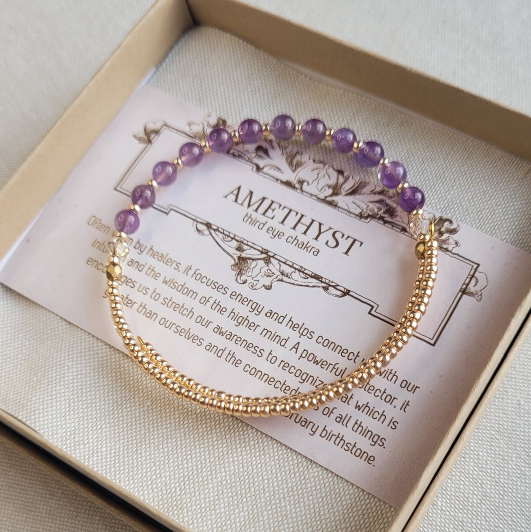 Amethyst Gemstone Bangle Bracelet