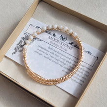 Load image into Gallery viewer, Moonstone Gemstone Bangle Bracelet

