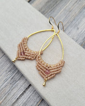 Load image into Gallery viewer, Macrame gemstone earrings
