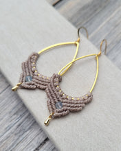 Load image into Gallery viewer, Macrame gemstone earrings
