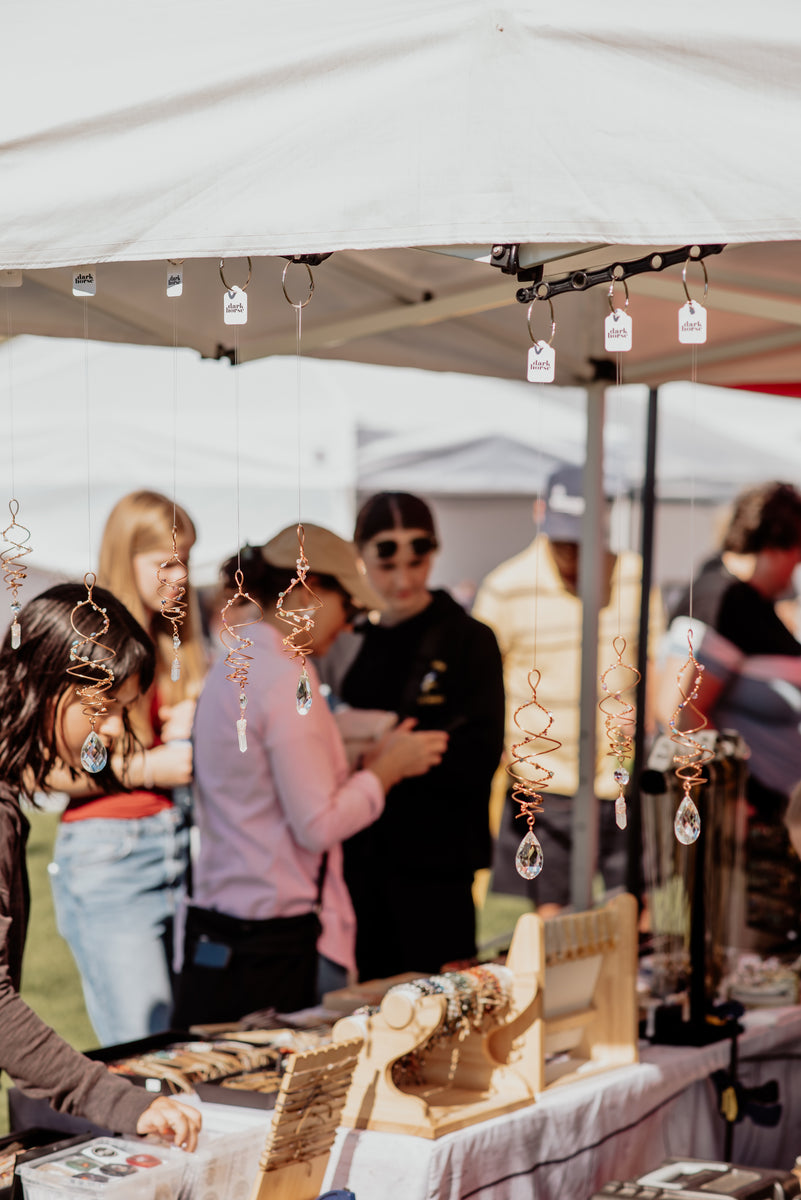 Dark Horse Designs jewellery display at an Ontario market