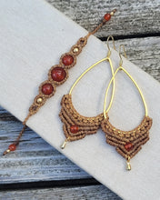 Load image into Gallery viewer, Carnelian Macrame Earrings
