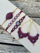 Load image into Gallery viewer, Labradorite Macrame Earrings
